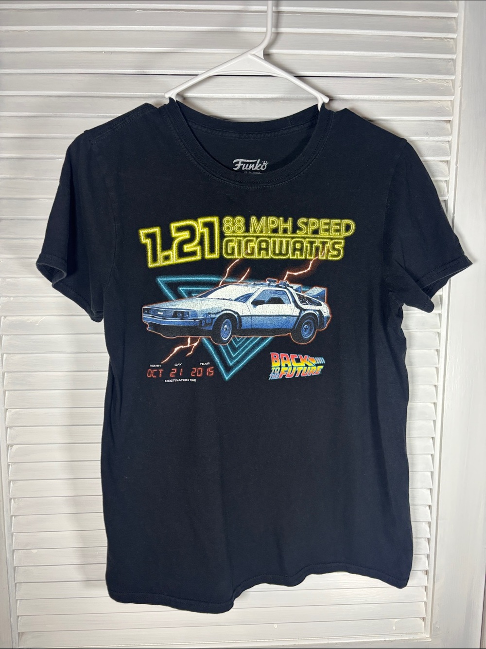 Funko Black Back to the Future Neon DeLorean Graphic Tee